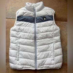ZYIA White Puffer Vest with Black Logo